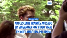 Adolescente francês acusado em Singapura por vídeo viral em que lambe uma palhinha