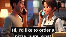 ORDERING PIZZA 🍕 Easy English Conversation #shorts