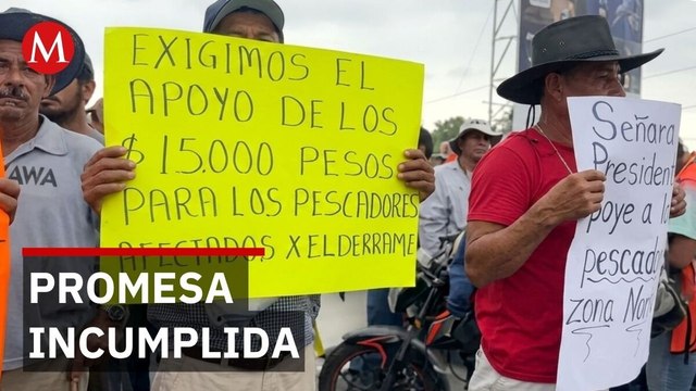 Pescadores de Veracruz bloquean la autopista Tuxpan-Tampico por falta de apoyos