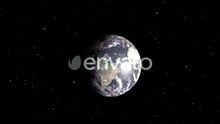 Rotating Earth from Space with Visible City Lights