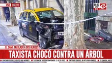 Tremenco accidente en Boedo: taxista perdió el contró y se estampó contra un árbol
