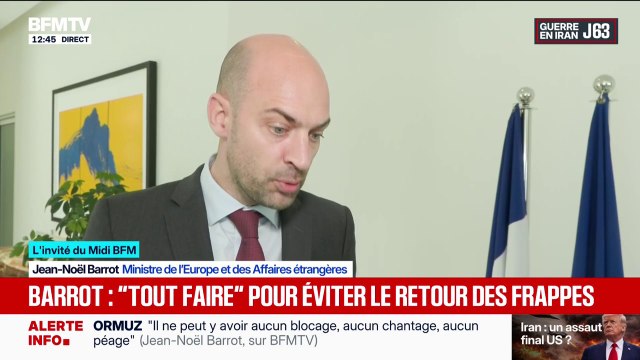 Guerre au Moyen-Orient: Jean-Noël Barrot affirme que les risques d'escalade sont extrêmement élevés , mais assure qu'il n'y aura pas d'entrée de la France dans la guerre