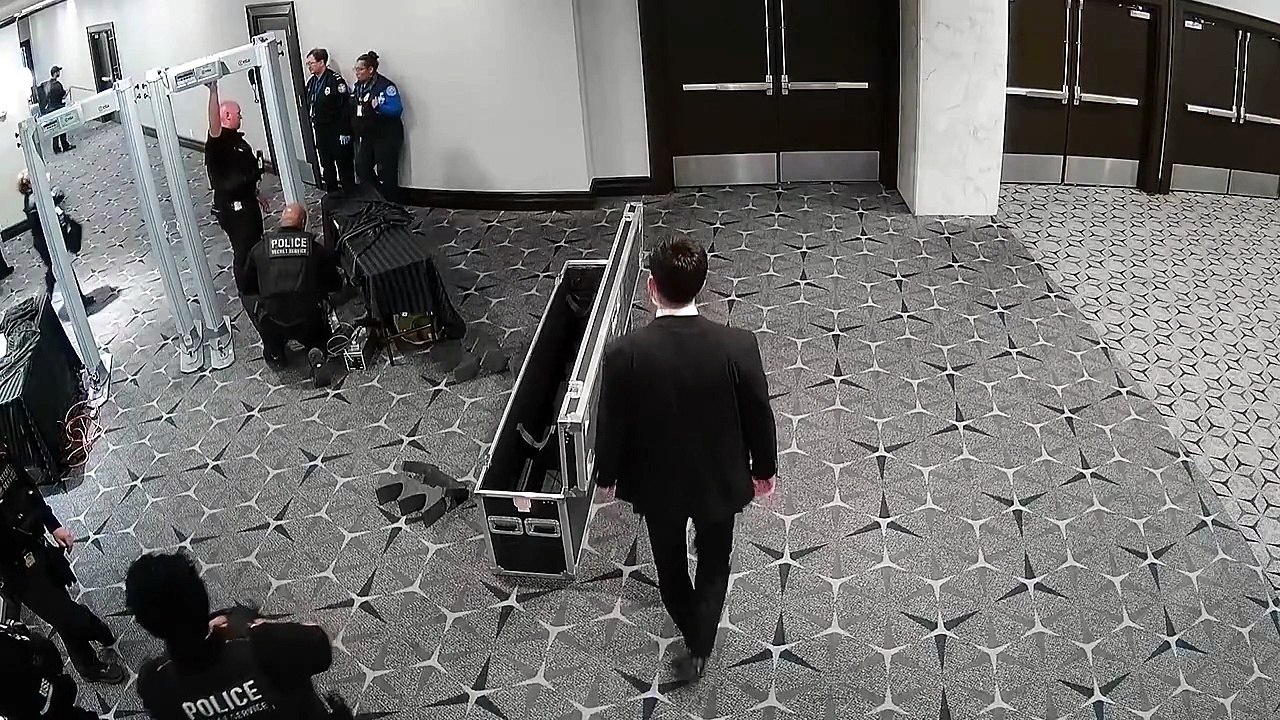 New footage of suspected gunman trying to storm White House gala dinner 'in bid to assassinate Donald Trump'