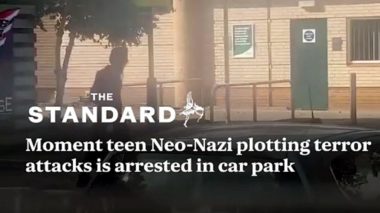 Dramatic video shows moment teen Neo-Nazi plotting terror attacks is arrested in London supermarket car park