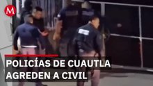 Graban a policías de Cuautla agrediendo a ciudadano