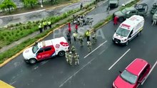 Cuatro militares lesionados tras accidente en Paseo de los Leones en Monterrey