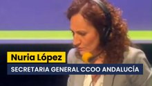 Nuria López, secretaria general de CCOO en Andalucía: "Si hay más dinero y mejores datos que nunca, ¿por qué tenemos los mismos problemas de siempre? ¿Dónde están yendo los recursos?"