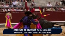 Corneado de gravedad en un muslo el banderillero Raúl Ruiz en Las Ventas