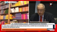 El discurso completo del gobernador Hugo Passalacqua en la Apertura de sesiones de la Cámara de Representantes de Misiones
