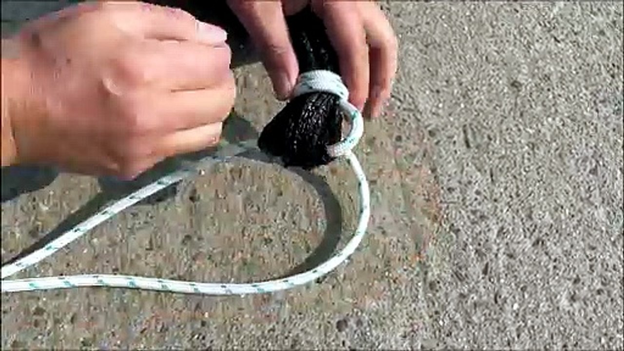 How to tie a simple tarp corner knot to make shelter or tent
