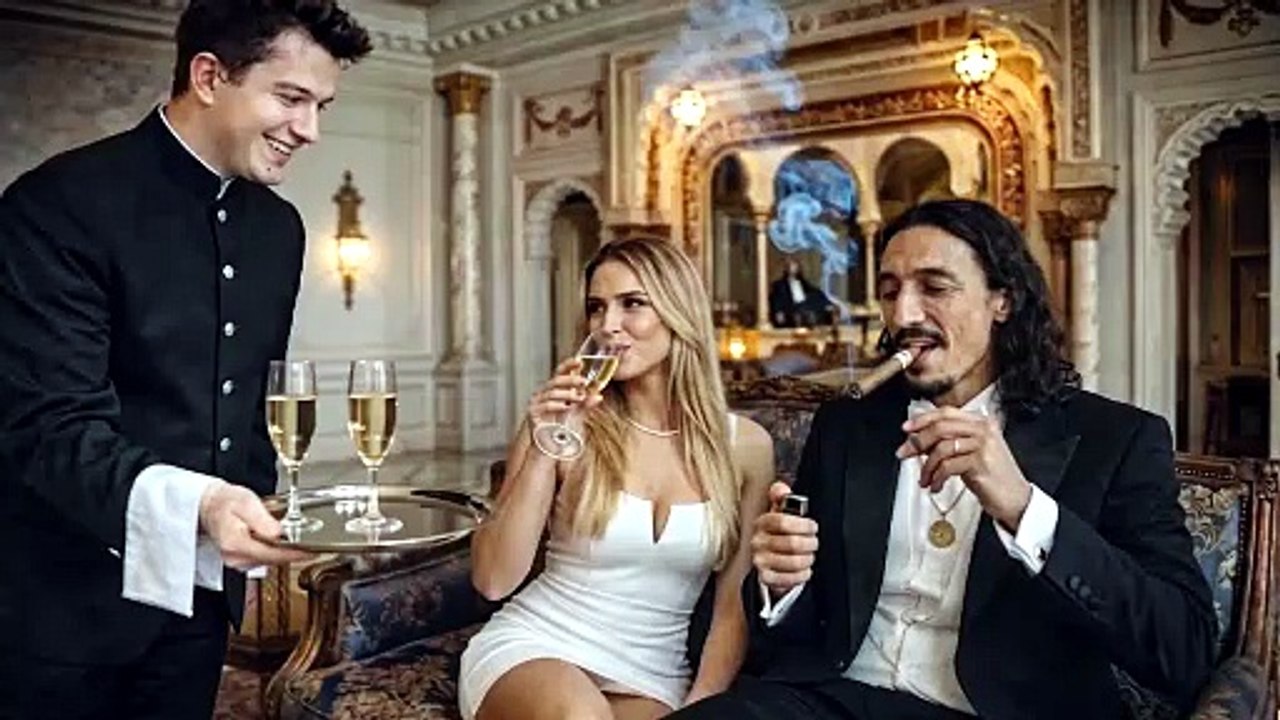Benito milionário na casa mourisca com a lourona