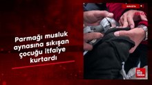 Amasya'da parmağı musluk aynasına sıkışan çocuğu itfaiye kurtardı