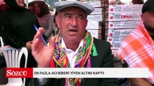 En fazla acı biberi yiyen altını kaptı!