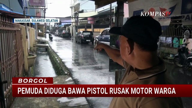 Terekam CCTV, Aksi Geng Motor di Makassar Rusak Motor Warga dan Kabur | BORGOL
