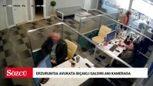 Erzurum'da bir avukatın bıçaklı saldırıya uğrama anı güvenlik kamerasında