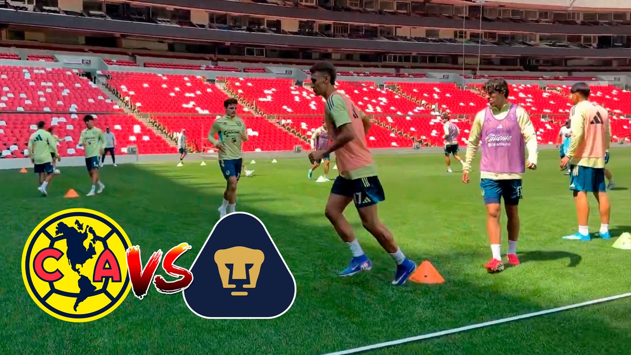 América realiza su último entrenamiento previo a enfrentar a Pumas en el Estadio Azteca