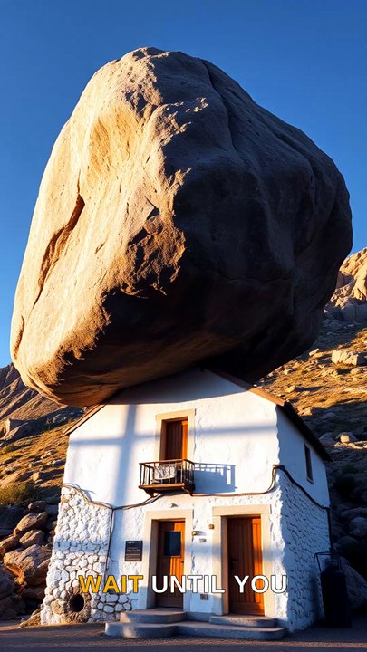 Spanish Town Built Under Giant Rocks