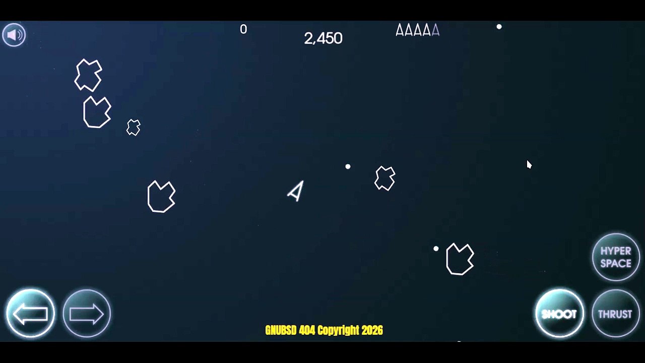 GNUBSD 404 Short N97 Arkadium Games N1 Asteroids (Linux)