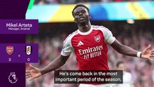 'Bukayo is back!' - Arteta hails difference-maker Saka