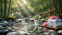 Peaceful Japanese Zen Garden Spa Ambience | Flowing Water, Meditation Music & Deep Relaxation