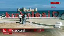 Mersin Tarihi Kızkalesi'nde ‘yaz’ havası; tatilci yoğunluğu yaşandı