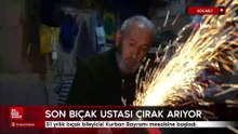 51 yıllık bıçak bileyicisi Kurban Bayramı mesaisine başladı