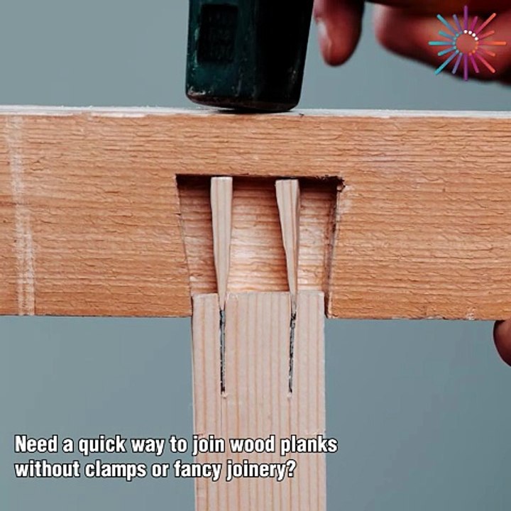 Simple, sturdy hack to join wood planks 💯
