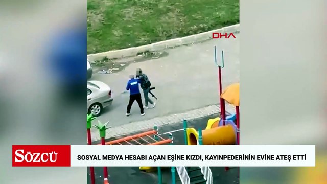 Sosyal medya hesabı açan eşine kızdı, kayınpederinin evine ateş etti
