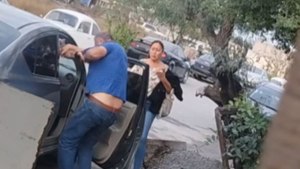 Man Blocks A Car To Confront Another Man After Discovering His Wife Inside