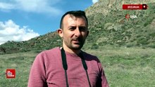Erzurum Oltu'da bozayı iki yavrusuyla görüntülendi