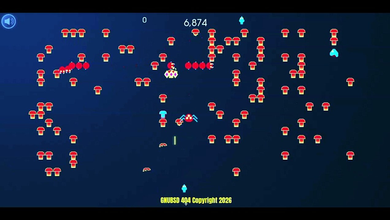 GNUBSD 404 Short N99 Arkadium Games N3 Centipede (Linux/Web)