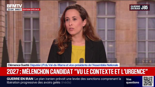 Jean-Luc Mélenchon, candidat pour l'élection présidentielle: Il était temps qu'à gauche quelqu'un propose une alternative et une candidature crédible , explique Clémence Guetté, députée LFI