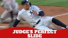 Aaron Judge makes a perfect slide as the Yankees catch momentum against the Orioles