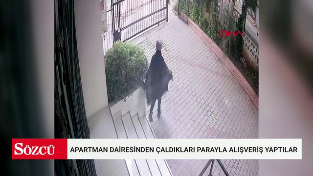 Apartman dairesinden çaldıkları parayla alışveriş yaptılar