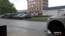 Una intensa granizada descarga en la Comarca de Pamplona