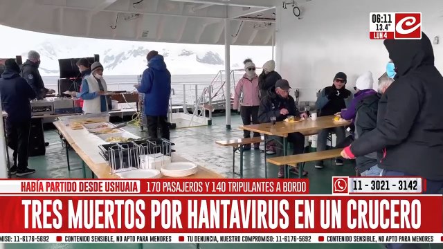 Tres muertos por hantavirus en crucero que partió de Ushuaia