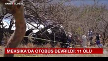 Virajı alamayan otobüs böyle devrildi: 11 ölü