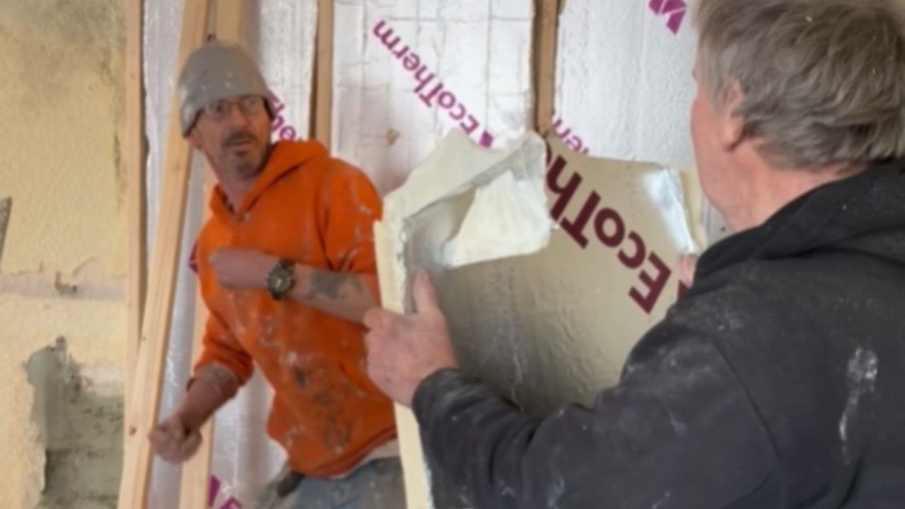 Worker Punches Foam Easily Until Hidden Solid Slab Breaks His Hand