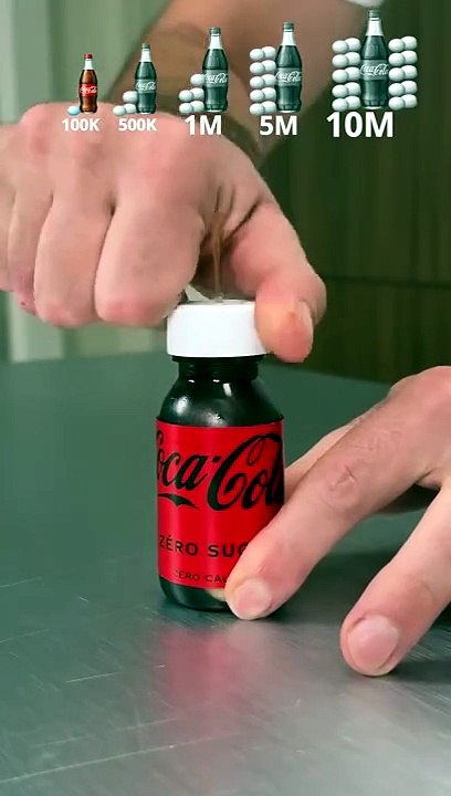 Tiny to Giant Coke Mentos