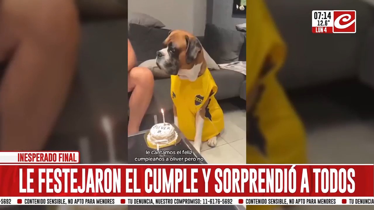 Le festejaron el cumpleaños... ¡y sorprendió a todos al soplar la vela!
