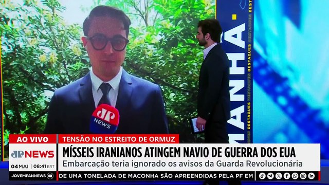 Mísseis iranianos atingem navio de guerra dos EUA
