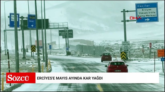 Erciyes'e mayıs ayında kar yağdı