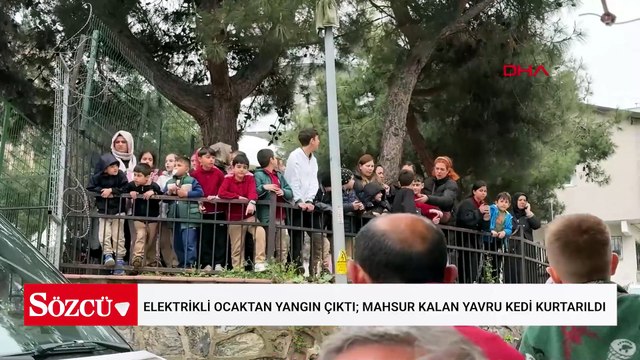 Kağıthane’de evde elektrikli ocaktan yangın çıktı; mahsur kalan yavru kedi kurtarıldı