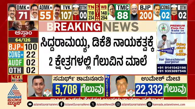 ದಾವಣಗೆರೆ-ಬಾಗಲಕೋಟೆಯಲ್ಲಿ ಕಾಂಗ್ರೆಸ್ ಹವಾ: ಬಿಜೆಪಿಗೆ ಭಾರಿ ಶಾಕ್! | Karnataka By Election | Suvarna News