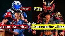 Cover #2  One Battle After Another. Starring Axiom America, Megan Kennedy VS Commander China, Meng Lao Tzu