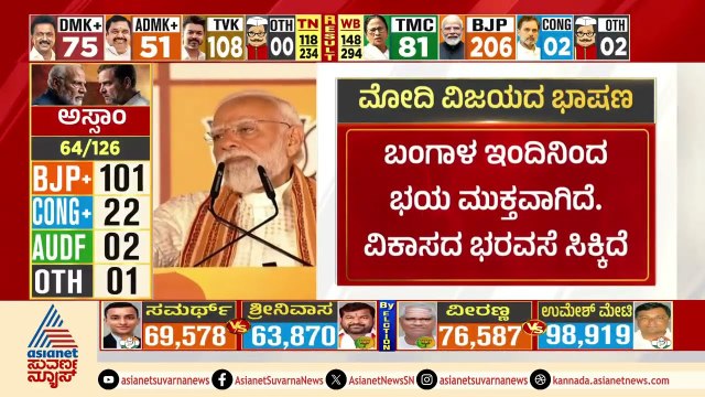 ಬಂಗಾಳದ ಭಾಗ್ಯದಲ್ಲಿ ಇಂದಿನಿಂದ ಒಂದು ಹೊಸ ಅಧ್ಯಾಯ | PM Modi Victory | West Bengal Results | Suvarna News