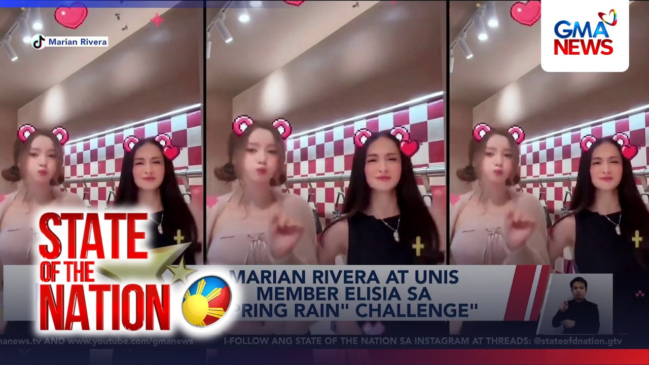 Marian Rivera at UNIS member Elisia sa "Spring Rain" Challenge" | SONA