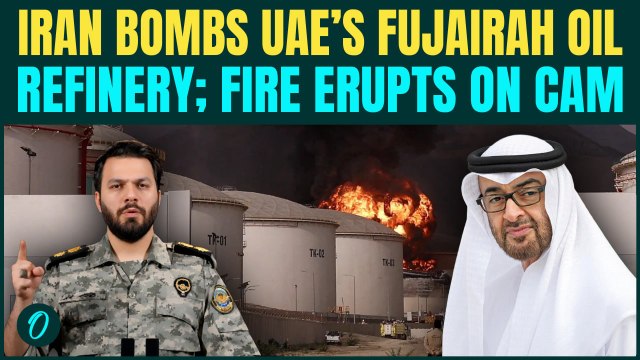 Iran BOMBS UAE Breaking: Fujairah Oil Refinery ERUPTS in Fire After Four Waves of Missiles Hit UAE