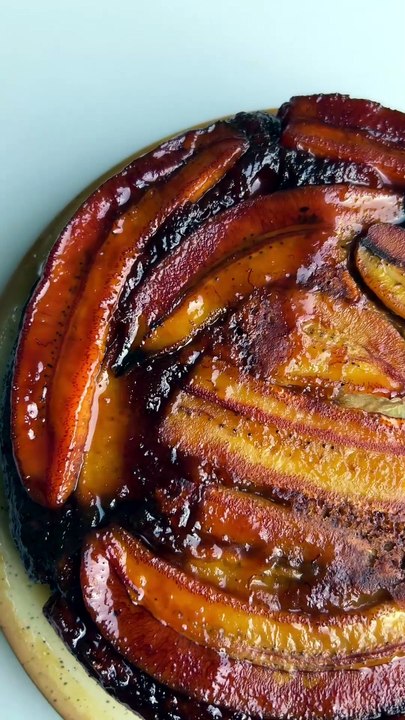 Gâteau à la banane renversé