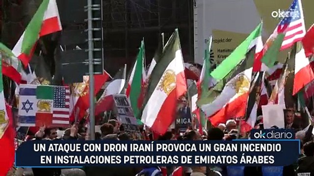 Un ataque con dron iraní provoca un gran incendio en instalaciones petroleras de Emiratos Árabes Unidos